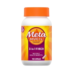 Procter & Gamble Fiber Supplement Metamucil&reg; Capsule 160 per Bottle 0.52 Gram Strength Potassium / Psyllium Husk