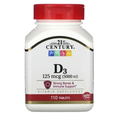 21st Century Nutritional Products Vitamin Supplement 21st Century Vitamin D / Calcium 5000 IU Strength Tablet 110 per Bottle, 1/BO