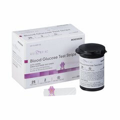 McKesson Blood Glucose Test Strips Quintet AC&reg; 50 Test Strips Per Box, 50/BX