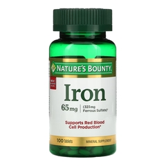 Nature's Bounty Iron Supplement Nature's Bounty 65 mg Strength Tablet ...