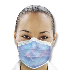 SPS Medical Supply Procedure Mask Isofluid Plus Pleated Earloops One Size Fits Most Multi-Color NonSterile ASTM Level 1 Adult, 2000/CS
