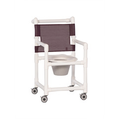 Innovative Products Commode / Shower Chair Fixed Arms PVC Mesh Backrest 38