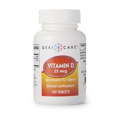 Geri-Care Vitamin D-3 Supplement 1000 IU Strength Tablet 100 per Bottle, 12 EA/CS