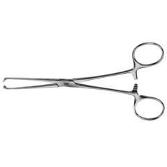 BR Surgical Tissue Forceps BR Surgical Allis 6 Inch Length Floor / Office Grade Pakistani Stainless Steel NonSterile Locking Finger Ring Handle Straight 4 X 5 Teeth, 1/EA