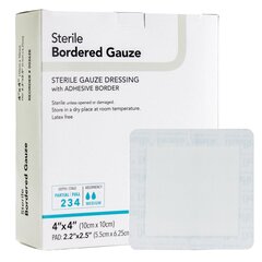 Dermarite Adhesive Dressing 4 X 4 Inch Gauze Square White Sterile