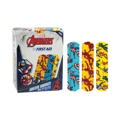 Medibadge Adhesive Strip American White Cross Stat Strip 3/4 X 3 Inch Plastic Rectangle Kid Design (Captain America / Iron Man) Sterile, 1/BX
