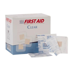 MON869575BX - Dukal - Adhesive Spot Bandage American® White Cross First Aid 1.5 x 1.5 Plastic Square Sheer Sterile, 100/BX