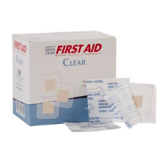 MON869575CS - Dukal - Adhesive Spot Bandage American® White Cross First Aid 1.5 x 1.5 Plastic Square Sheer Sterile, 1200/CS