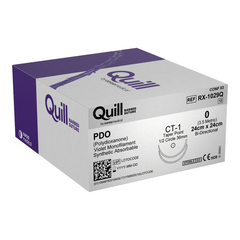 Surgical Specialties Absorbable Suture with Needle Quill™ Knotless Tissue-Closure Device PDO (Polydioxanone) 1/2 Circle Taper Point Needle Size 0 Barbed Monofilament