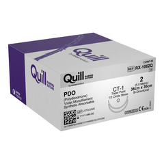 Surgical Specialties Absorbable Suture with Needle Quill™ Knotless Tissue-Closure Device PDO (Polydioxanone) 1/2 Circle Taper Point Needle Size 2 Barbed Monofilament