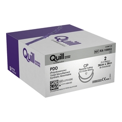 Surgical Specialties Suture with Needle Quill Knotless Tissue-Closure Device Absorbable Violet Barbed Monofilament PDO (Polydioxanone) Size 2 36 cm Suture Double-Armed 40 mm Length 1/2 Circle Reverse Cutting Needle, 1/BX