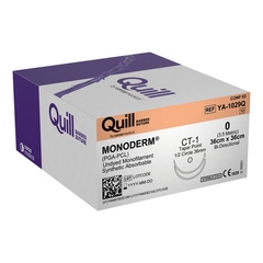 Surgical Specialties Absorbable Suture with Needle Quill™ Knotless Tissue-Closure Device, Monoderm™ Polyglycolic Acid / PCL 1/2 Circle Taper Point Needle Size 0 Barbed Monofilament