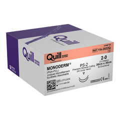 Surgical Specialties Absorbable Suture with Needle Quill™ Knotless Tissue-Closure Device, Monoderm™ Polyglycolic Acid / PCL 3/8 Circle Precision Reverse Cutting Needle Size 2 - 0 Barbed Monofilament
