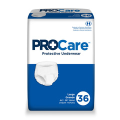 ProCare® Double Push Absorbent Underwear, Large, 36 EA/BG - First