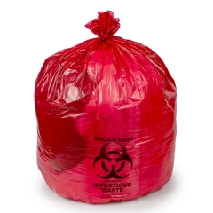MON877133PK - Colonial Bag - Infectious Waste Bag Bag 33 gal. Red Bag HDPE 33 x 40", 25 EA/PK