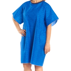 Salk Patient Exam Gown TieBack™ One Size Fits Most Unisex Blue Marble Print