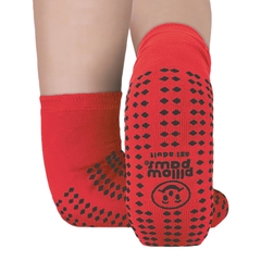 PBE Pillow Paws&reg; Risk Alert&reg; Terries™ Slipper Socks, Unisex, Adult 3X-Large / X-Wide, All Around Tread, Single Patient Use, Red, 48 EA/CS