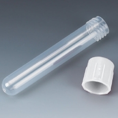 Globe Scientific Test Tube Round Bottom Plain 12 X 75 mm 5 mL White Screw Cap Polypropylene Tube, 250/BG