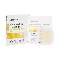 MON882992CS - McKesson - 4 x 4 Sterile Square Hydrocolloid Dressing with Film Backing, 200/CS
