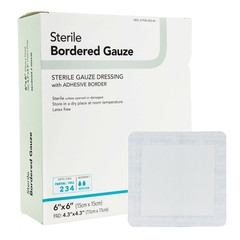 Dermarite Adhesive Dressing 6 X 6 Inch Gauze Square White Sterile