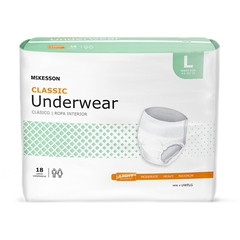 McKesson Classic Light Absorbency Underwear, Large, 72/CS