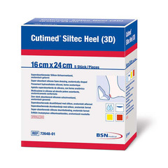 BSN Medical Foam Dressing Cutimed&reg; Siltec&reg; Heel 3D 6-1/2 X 9-1/2 Inch Without Border Film Backing Silicone Face Heel Cup Style Sterile