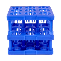 McKesson Tube Cube Rack McKesson 9 Place 8 to 16 mm Tube Size Blue 3 X 3 X 3 Inch, 1/EA