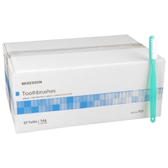 McKesson Adult Toothbrushes, Green, Soft, 144/Box