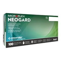 Microflex Medical Exam Glove Neogard&reg; Large NonSterile Polychloroprene Standard Cuff Length Textured Fingertips Green Not Chemo Approved, 1000/CS