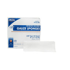 Dukal USP Type VII x-Ray Detectable Gauze Sponge Woven Cotton 12-Ply 8 x 4