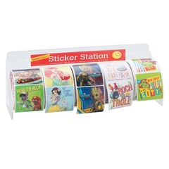 SmileMakers Sticker Dispenser Clear Acrylic Manual 4-5 Roll Surface Mount, 1/EA