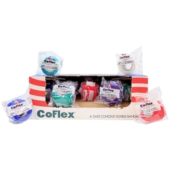 Andover Coated Products Cohesive Bandage CoFlex 1 Inch X 5 Yard 14 lbs. Tensile Strength Self-adherent Closure Teal / Blue / White / Purple / Red / Green NonSterile, 30/CS