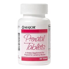 Major Pharmaceuticals Prenatal Vitamin Supplement 27 mg - 0.8 mg Strength Tablet 30 per Bottle, 30/BT
