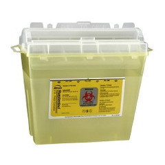 Bemis Healthcare Chemotherapy Waste Container Bemis Sentinel 10 H X 5-1/4 W X 11 D Inch 1.25 Gallon Translucent Yellow Base / Translucent Lid Horizontal Entry, 32 EA/CS
