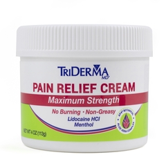 Triderma Pain Relief TriDerma MD&reg; 4% / 1.25% Strength Lidocaine / Menthol Cream 4 oz.