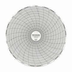 Dickson Company 7-Day Temperature Recording Chart Dickson Pressure Sensitive Paper 6 Inch Diameter Black Grid, 60 per Box