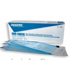 SPS Medical Supplies Sterilization Pouch Duo-Check Ethylene Oxide (EO) Gas / Steam 2-1/4 X 4-1/2 Inch Transparent / Blue Self Seal Paper / Film, 200/BX
