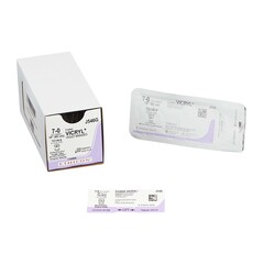J & J Healthcare Systems Absorbable Suture with Needle Coated Vicryl™ Polyglactin 910 TG140-8 3/8 Circle Spatula Needle Size 7 - 0 Braided, 12/DZ