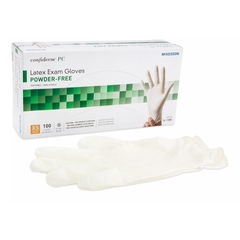 McKesson Exam Glove Confiderm NonSterile Powder Free Latex Textured Ivory X-Small Ambidextrous, 100 EA/BX