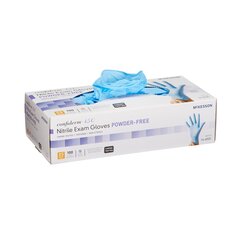 McKesson Exam Glove Confiderm NonSterile Powder Free Nitrile Textured Fingertips Blue Chemo Rated X-Small Ambidextrous, 100 EA/BX