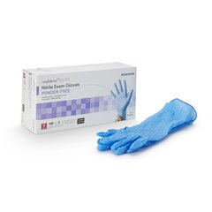 McKesson Exam Glove Confiderm Extended Cuff NonSterile Powder Free Nitrile Textured Fingertips Blue Chemo Rated Small Ambidextrous, 1000 EA/CS