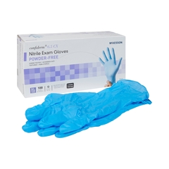 McKesson Exam Glove Confiderm Extended Cuff NonSterile Powder Free Nitrile Textured Fingertips Blue Chemo Rated X-Large Ambidextrous, 1000 EA/CS