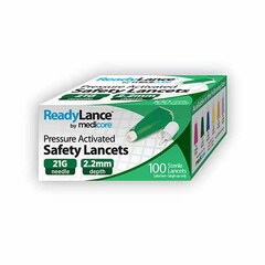 ASP Global Safety Lancet ReadyLance 21 Gauge Retractable Pressure Activated Finger, 100 per Box