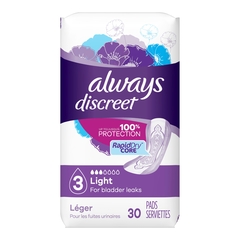 Procter & Gamble Bladder Control Pad Always&reg; Discreet 9.4 Inch Length Light Absorbency Superabsorbant Core Size 3