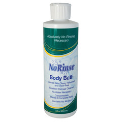 NR Laboratories Rinse-Free Body Wash No Rinse Body Bath Liquid 8 oz. Bottle Scented, 24 EA/CS