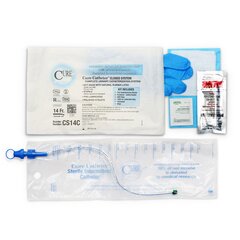 MON929062CS - Cure Medical - Intermittent Catheter Catheter Closed System / Coude Tip 14 Fr., 100 EA/CS