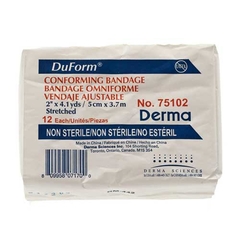 Derma Sciences Conforming Bandage Duform Polyester / Rayon 1-Ply 2 Inch X 4-1/10 Yard Roll Shape NonSterile