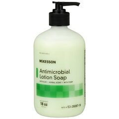 McKesson Antimicrobial Soap Lotion 18 oz. Pump Bottle Herbal Scent