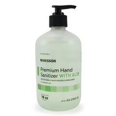 McKesson Premium Hand Sanitizer with Aloe 18 oz. Ethanol Pump Bottle, 12 EA/CS