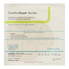 Dermarite Silicone Foam Dressing ComfortFoam™ Border 7 X 7 Inch Sacral Adhesive with Border Sterile